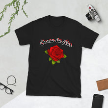 Load image into Gallery viewer, Como la flor Black Tshirt -Con tanto Amor